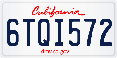 CA license plate 6TQI572