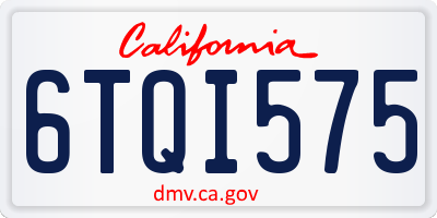 CA license plate 6TQI575