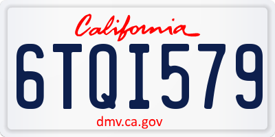 CA license plate 6TQI579