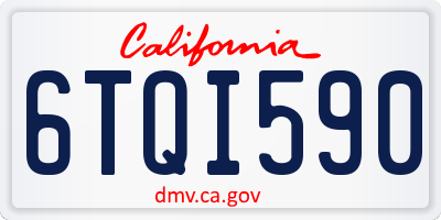 CA license plate 6TQI590