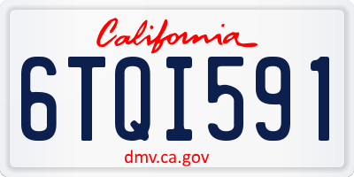 CA license plate 6TQI591