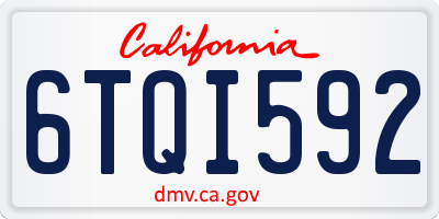 CA license plate 6TQI592