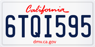 CA license plate 6TQI595