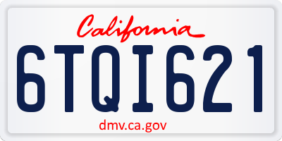 CA license plate 6TQI621