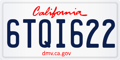 CA license plate 6TQI622