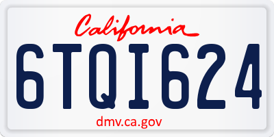 CA license plate 6TQI624