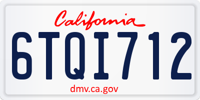 CA license plate 6TQI712