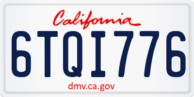 CA license plate 6TQI776