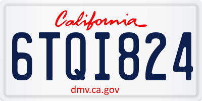 CA license plate 6TQI824