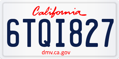 CA license plate 6TQI827