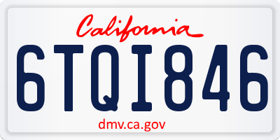 CA license plate 6TQI846