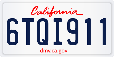 CA license plate 6TQI911