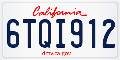 CA license plate 6TQI912