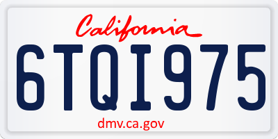 CA license plate 6TQI975