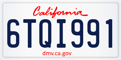 CA license plate 6TQI991