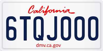 CA license plate 6TQJ000