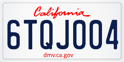 CA license plate 6TQJ004