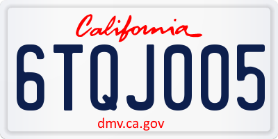 CA license plate 6TQJ005