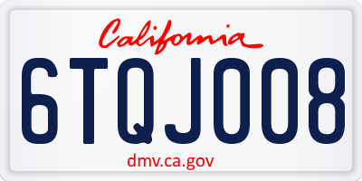 CA license plate 6TQJ008