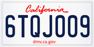 CA license plate 6TQJ009