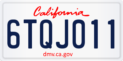 CA license plate 6TQJ011