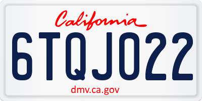 CA license plate 6TQJ022