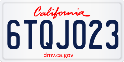 CA license plate 6TQJ023