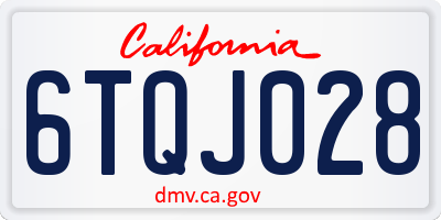 CA license plate 6TQJ028