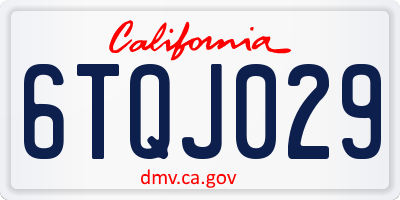 CA license plate 6TQJ029