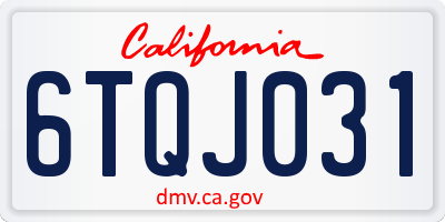 CA license plate 6TQJ031