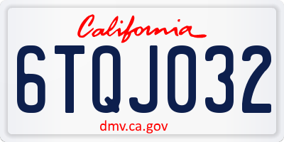 CA license plate 6TQJ032