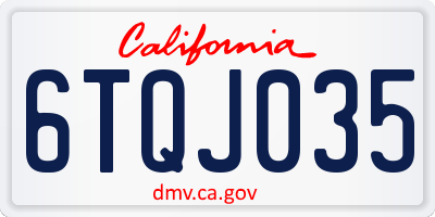 CA license plate 6TQJ035