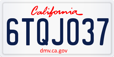 CA license plate 6TQJ037