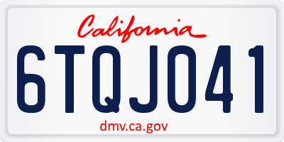 CA license plate 6TQJ041