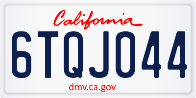 CA license plate 6TQJ044