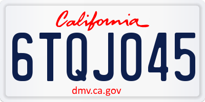 CA license plate 6TQJ045