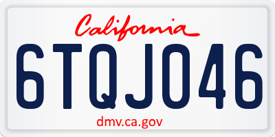 CA license plate 6TQJ046