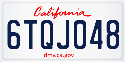 CA license plate 6TQJ048