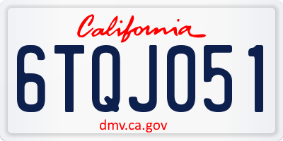 CA license plate 6TQJ051