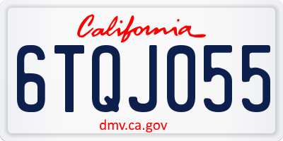 CA license plate 6TQJ055