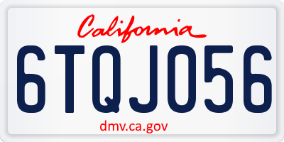 CA license plate 6TQJ056