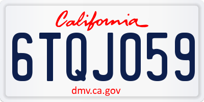 CA license plate 6TQJ059