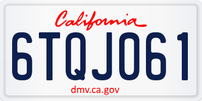 CA license plate 6TQJ061