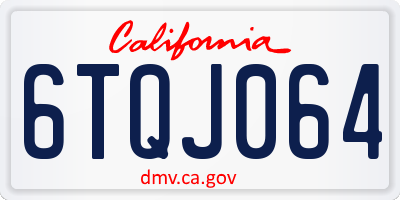 CA license plate 6TQJ064