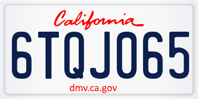 CA license plate 6TQJ065