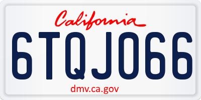 CA license plate 6TQJ066