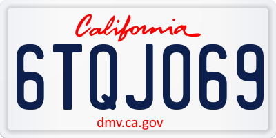 CA license plate 6TQJ069