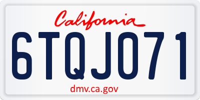 CA license plate 6TQJ071