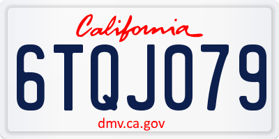 CA license plate 6TQJ079