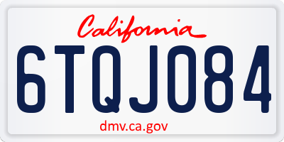 CA license plate 6TQJ084